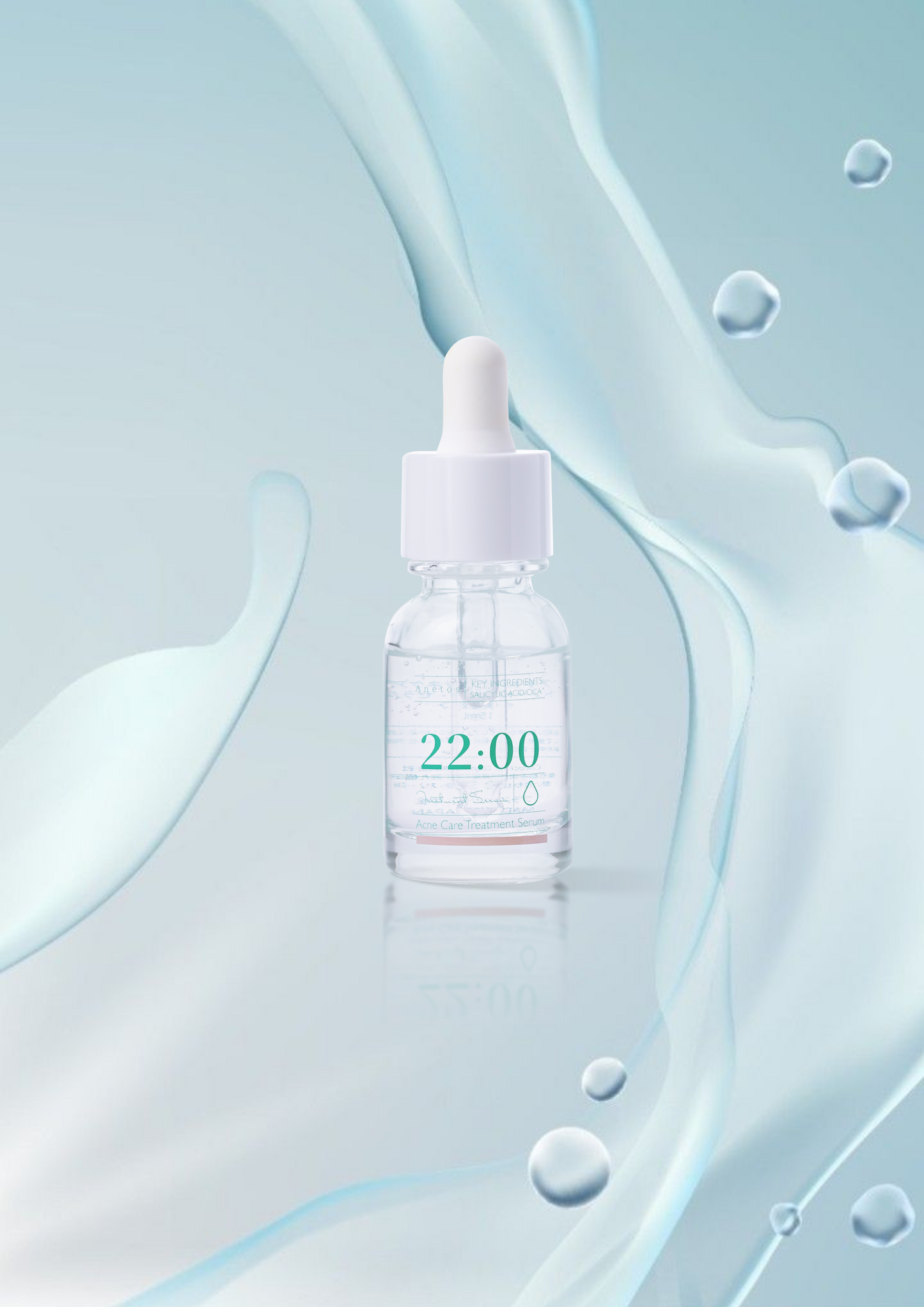 22:00 アネトス セラム2点セット+クリーム付き【初回限定特典】の透明なセラムボトルの画像