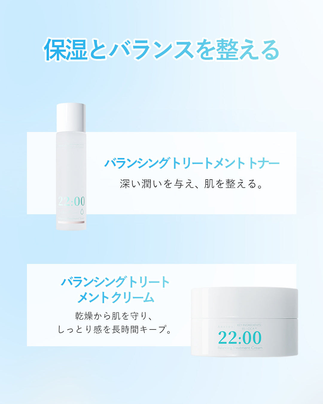 22:00 アネトス 5点セット（トナー＋セラム＋クリーム＋洗顔料＋クレンジングウォーター）