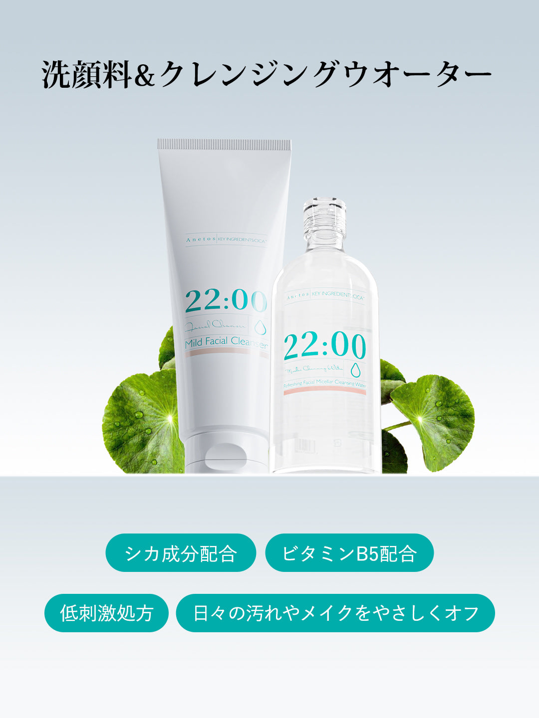 【定期便】22:00 アネトス 2点セット（洗顔料＋クレンジングウォーター）
