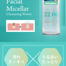 アネトス フェイシャル クレンジング ウォーターのボトルと情報を示すイメージ、リフレッシングフェイシャルミセラークレンジングウォーター