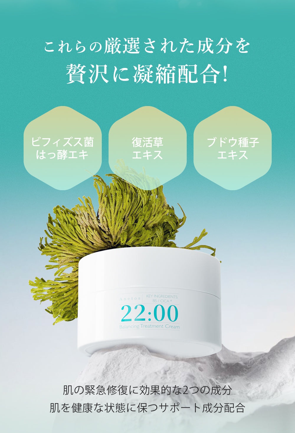 22:00 アネトス 5点セット（トナー＋セラム＋クリーム＋洗顔料＋クレンジングウォーター）