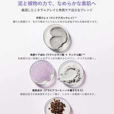 成分を紹介する画像：00:00 アネトス クラリファイング クレー パックのミネラルクレイと角質ケア成分